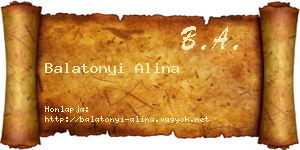 Balatonyi Alina névjegykártya